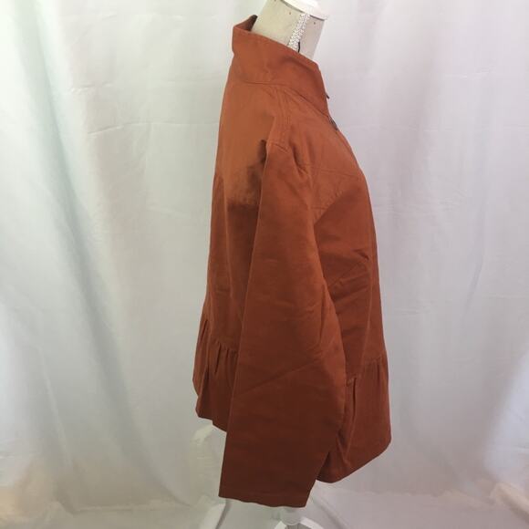 Denim & Co Twill Peplum Waist Jacket Orange XS - Picture 7 of 12